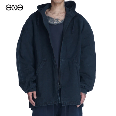 帆布连帽大衣商场同款