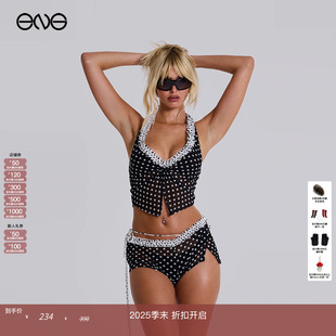 ENG 女 JADED 褶皱花边黑白波点短裤 秋冬 LONDON