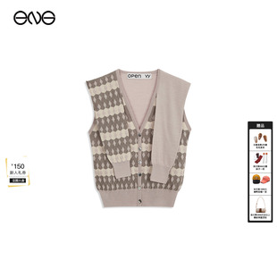 YY叠穿开衫 OPEN V领无袖 针织背心上衣女装 26春 新品 ENG