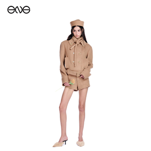 【沈小婷明星同款】Effet de Soleil 复古双排扣短夹克外套女秋冬