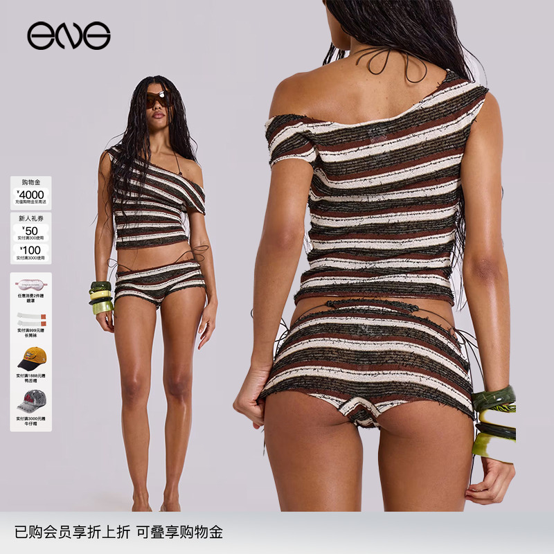 【Jennie明星同款】JADED LONDON不对称背心T恤迷你短裤女新品