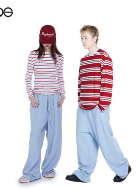 【ENG】Sparkling Lot Haze blue宽松刺绣标运动长裤女装新品25秋