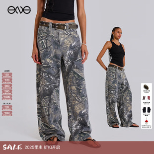 ENG 男女新品 JADED 做旧直筒裤 25冬 LONDON复古水洗迷彩长裤