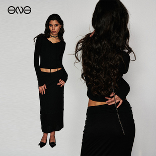 【ENG Limited Collection】正反穿长袖T恤长半裙女  淡人