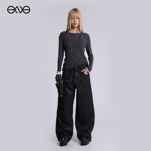 【ENG】JADED LONDON复古做旧水洗低腰宽松阔腿牛仔裤男女新品26