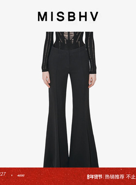 【断码特惠】MISBHV FLARED CREPE TROUSERS黑色喇叭长裤女