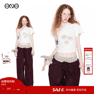【明星同款】Effet de Soleil斜肩T恤女张小婉univu5小哈itzy女团
