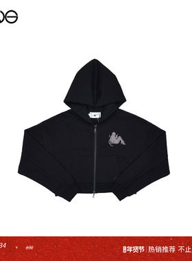 【ENG】2000 ARCHIVES 烫钻连帽拉链卫衣女装