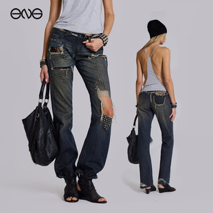 【ENG】JADED LONDON辣妹街头蕾丝拼接低腰破洞牛仔裤女新品25冬