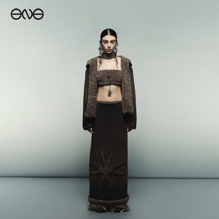 【ENG】Anomalies department 拼接水洗渐变长裙女秋冬博主同款