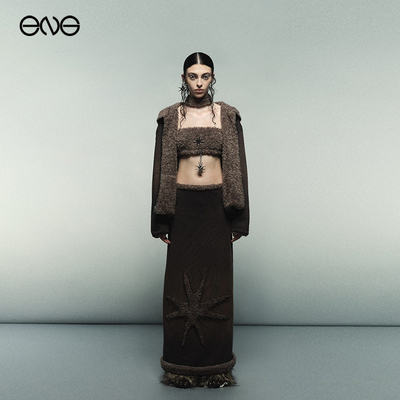 【ENG】Anomalies department 拼接水洗渐变长裙女秋冬博主同款