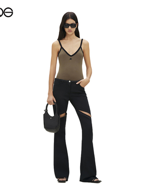 【ENG】COURREGES 古未界女装撞色V领吊带背心上衣