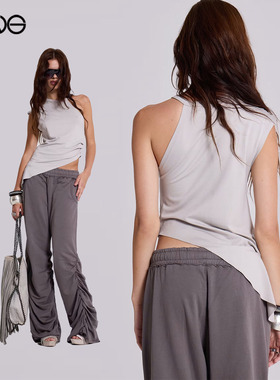 【ENG】JADED LONDON 不对称褶皱露肩背心上衣女装 新品25秋