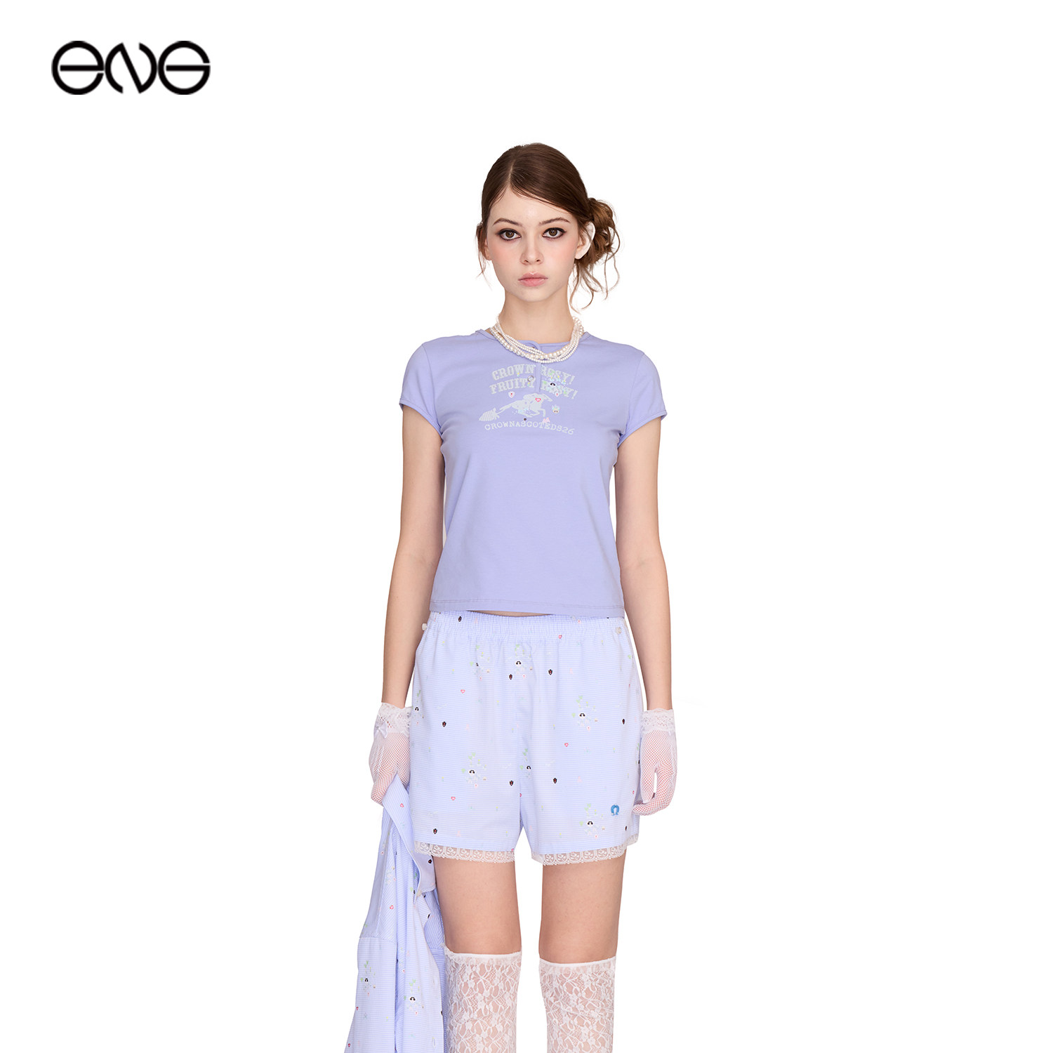 【ENG】Effet de Soleil复古印花短袖T恤上衣女装新品26夏