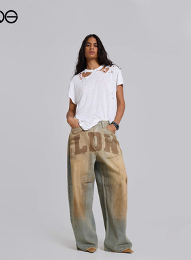 【ENG】JADED LONDON宽松复古阔腿裤做旧休闲牛仔裤男女新品26春