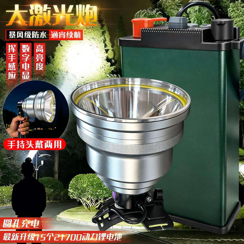 12V超亮强光头灯36核21700长续航