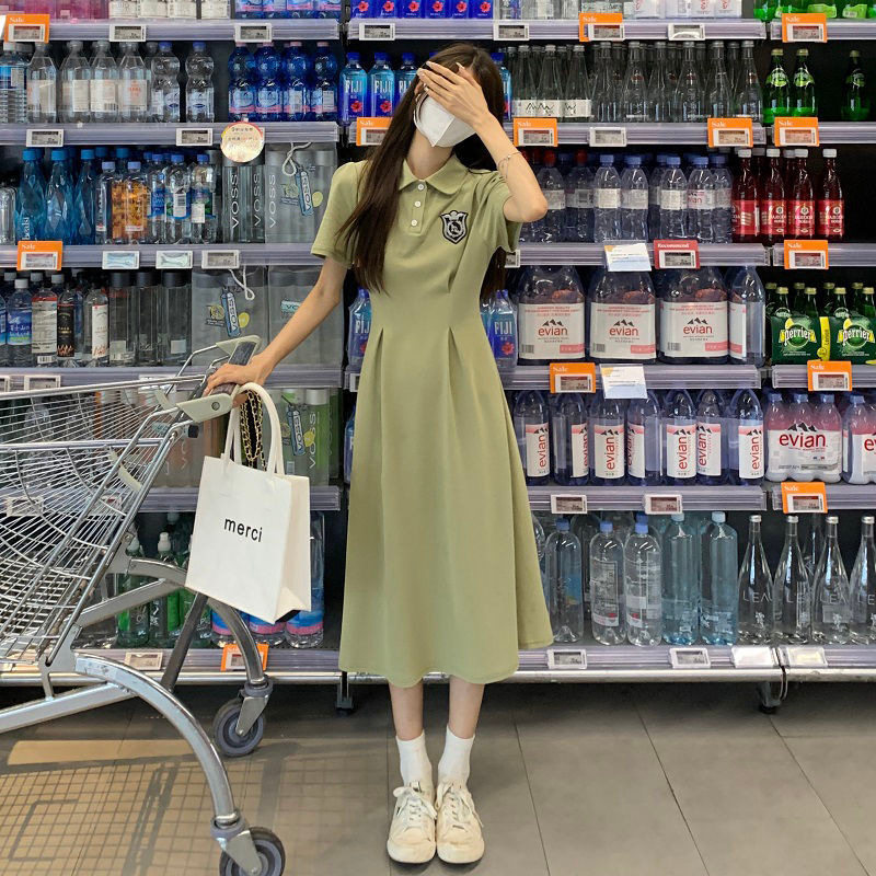 polo领连衣裙少女夏装202