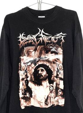 茂密有声工作室Opium of the Masses嘻哈摇滚复古做旧乐队长袖T恤