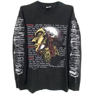 茂密有声工作室Vintage Carcass Long Sleeve做旧摇滚长袖T恤嘻哈