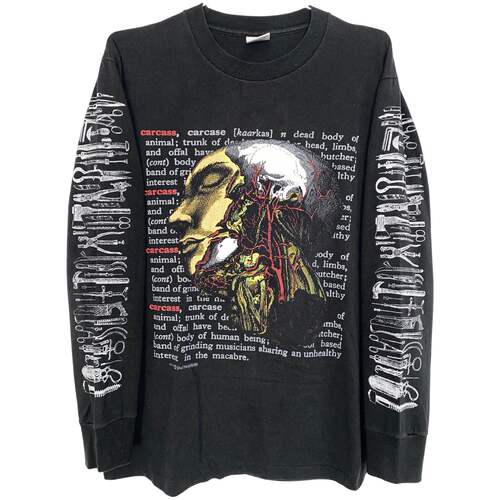 茂密有声工作室Vintage Carcass Long Sleeve做旧摇滚长袖T恤嘻哈