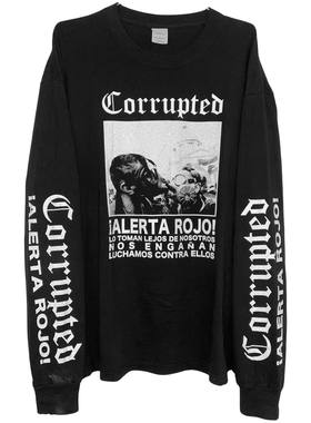 茂密有声工作室Vintage Early 00s Corrupted嘻哈乐队休闲长袖T恤