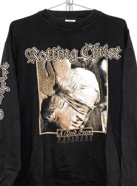 茂密有声工作室90s Rotting Christ叠穿嘻哈乐队复古长袖T恤圆领
