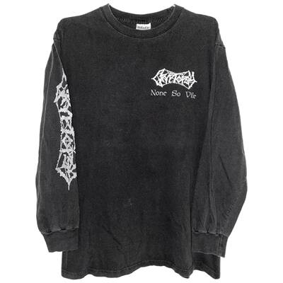 茂密有声工作室Vintage Cryptopsy纯棉舒适复古做旧水洗款长袖T恤