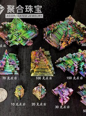 天然铋晶体金属摆件原石矿标本化学元素秘收藏家居教学创意礼物