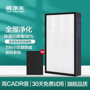 适配万科小区朗思威天花除霾新风机新风系统高效HEPA过滤网滤芯