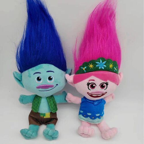 跨境魔发TROLLS BAND TOGETHER毛绒玩具卡通波比布兰奇玩偶