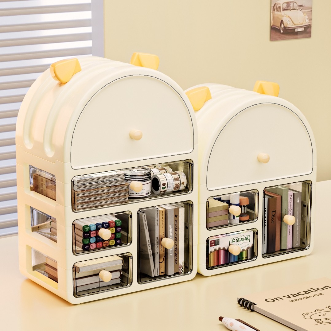 桌面收纳盒抽屉式文具书桌办公室杂物工位整理盒家用多层置物架子,收纳整理,桌面收纳盒,淘宝优惠券,粉丝福利购,淘宝优惠卷