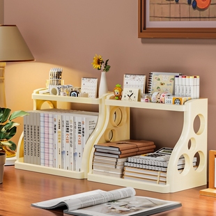 桌面置物架学生写字台书本收纳盒大容量多层办公室工位文件整理架