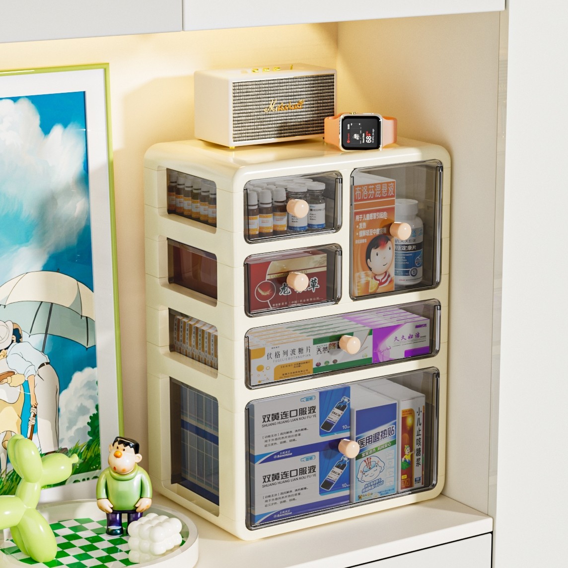 玄关进户门钥匙口罩收纳盒抽屉式桌面杂物置物架多功能储物整理盒,收纳整理,桌面收纳盒,淘宝优惠券,粉丝福利购,淘宝优惠卷