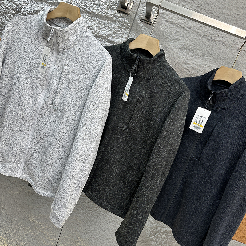 男户外抓绒拉链开衫立领保暖夹克