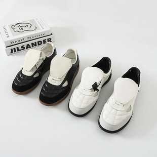 真皮面~牛反绒拼接!男士休闲时尚撞色复古阿甘鞋运动鞋德训鞋潮