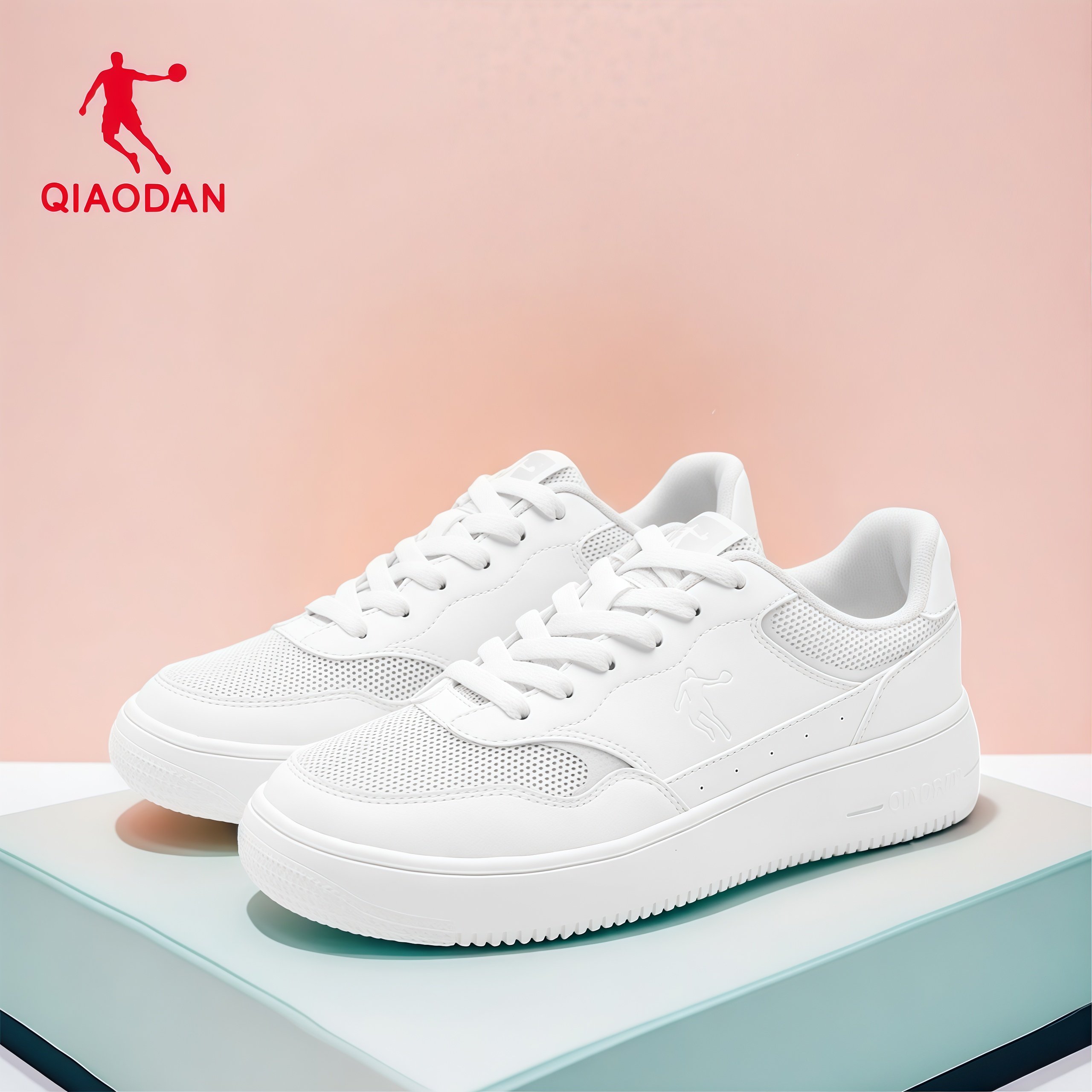 乔丹小白鞋女鞋2026夏季新款网面透气板鞋厚底增高经典百搭运动鞋