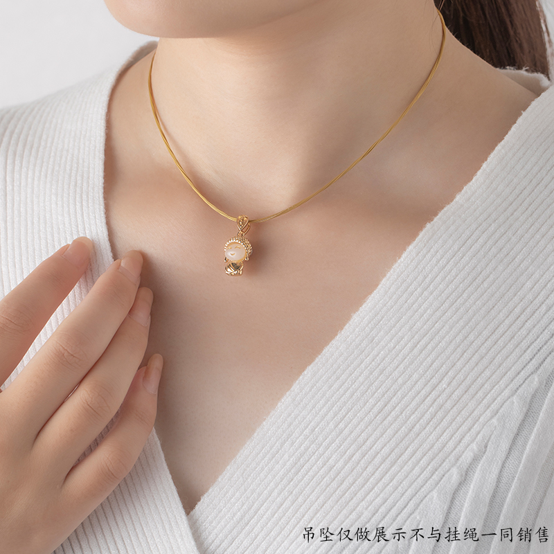 项链绳金色锁骨链项圈不掉色钛钢挂绳爆款百搭女金属颈圈黄金吊坠