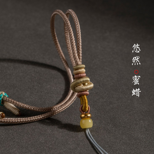 黄金玉坠玉石蜜蜡吊坠挂绳项链