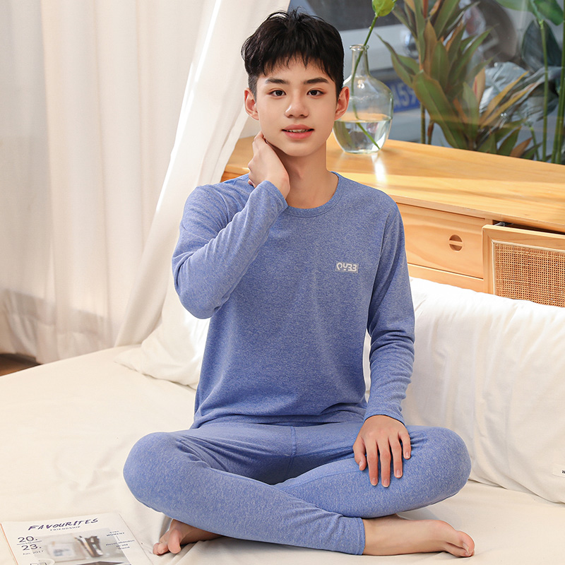 德绒儿童打底保暖内衣秋冬套装男童女童中领秋衣秋裤加厚冬季睡衣