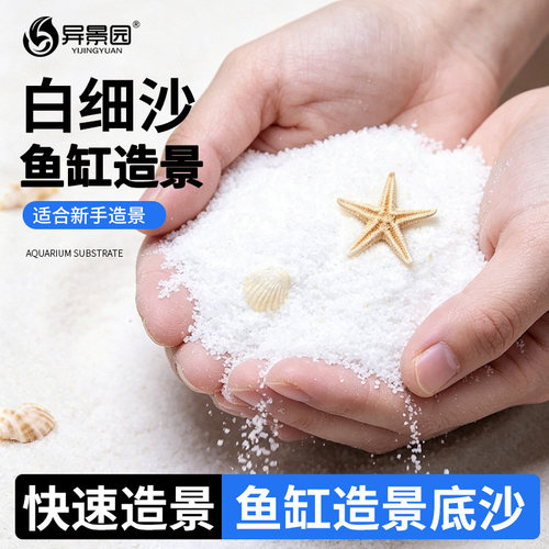 鱼缸底砂天然河沙造景白细沙化妆沙装饰雨林沙溪流沙乌龟水族箱