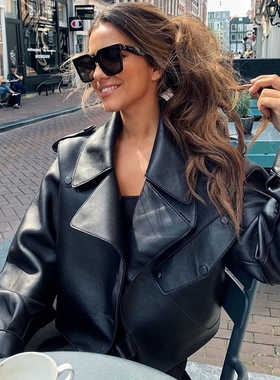 Winter Autumn 2021 Women's Leather jacket Coat for woman PU