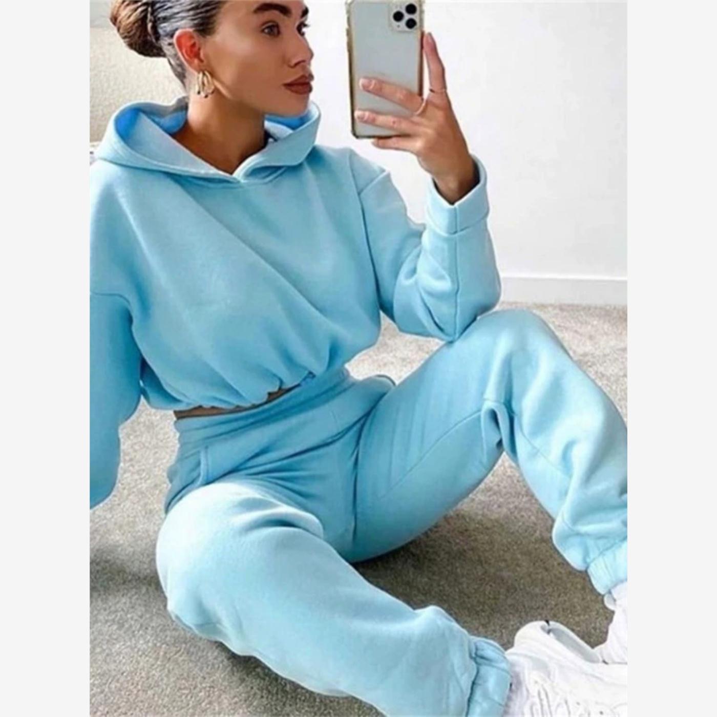 2023fashion winter clothes leisure suit women sport 卫衣套装