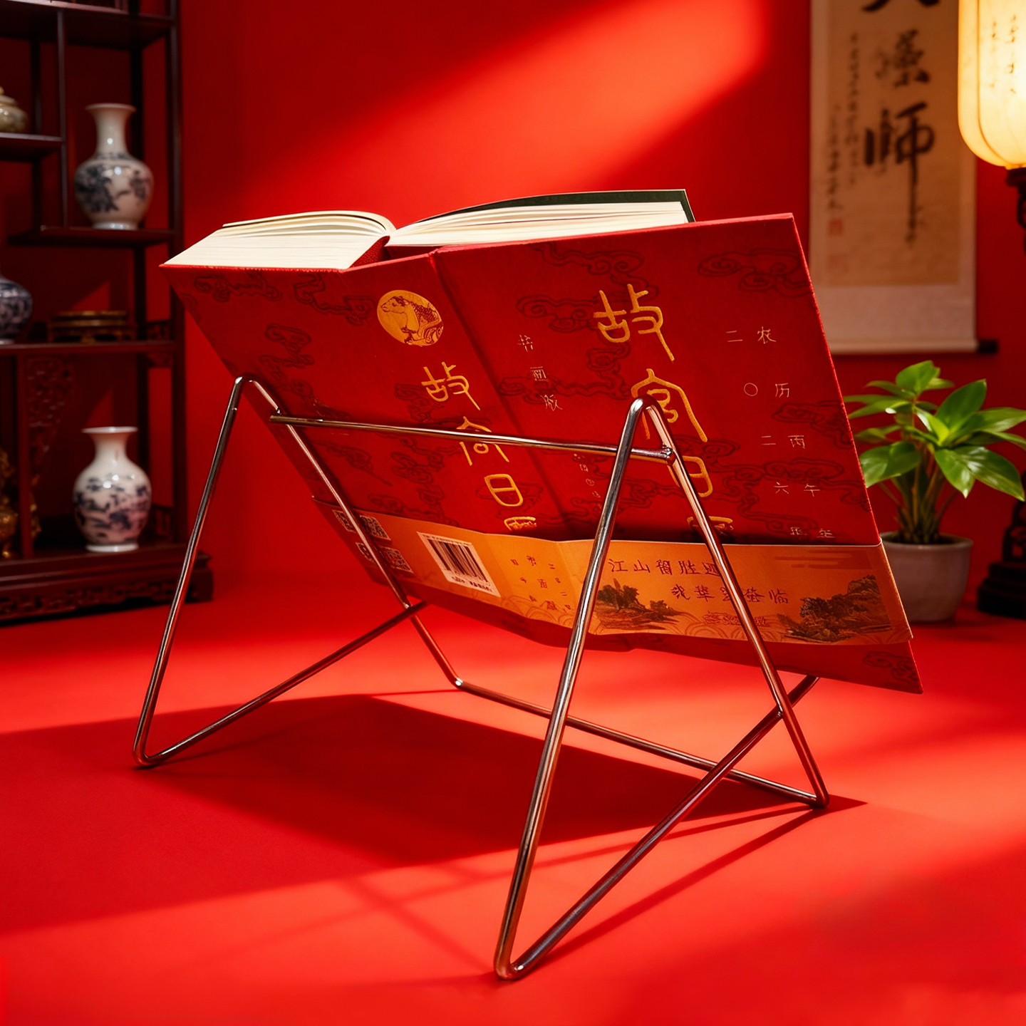 故宫日历台历桌面学习ins风平板金属支架桌面铁艺阅读支架看书架