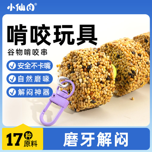 小仙肉鹦鹉磨牙玩具谷物啃咬串