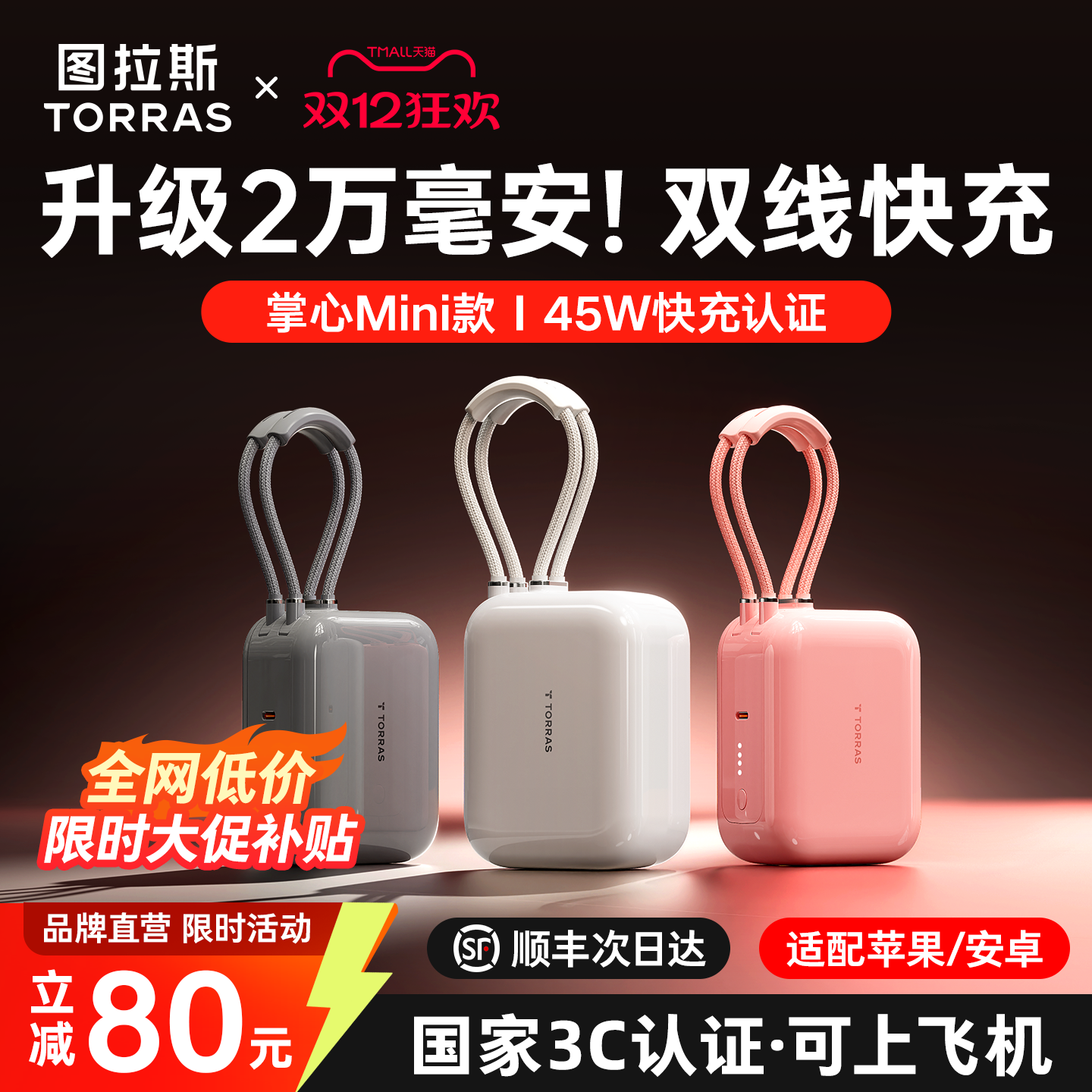 【新3C认证】45W双线Mini能量块