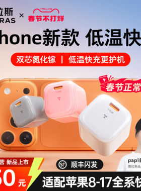【papi酱同款】图拉斯小冰块Lite新款适用苹果充电器头iPhone17ProMax手机16数据线typec45W快充30W正品air