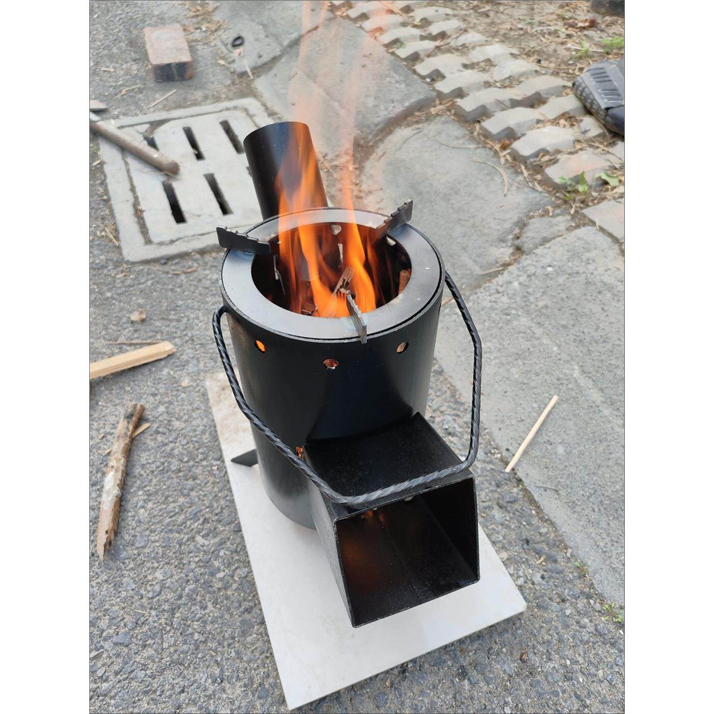 火箭猛火野餐炉具野炊烧水装备用品柴火户外加厚折叠露营柴火炉子