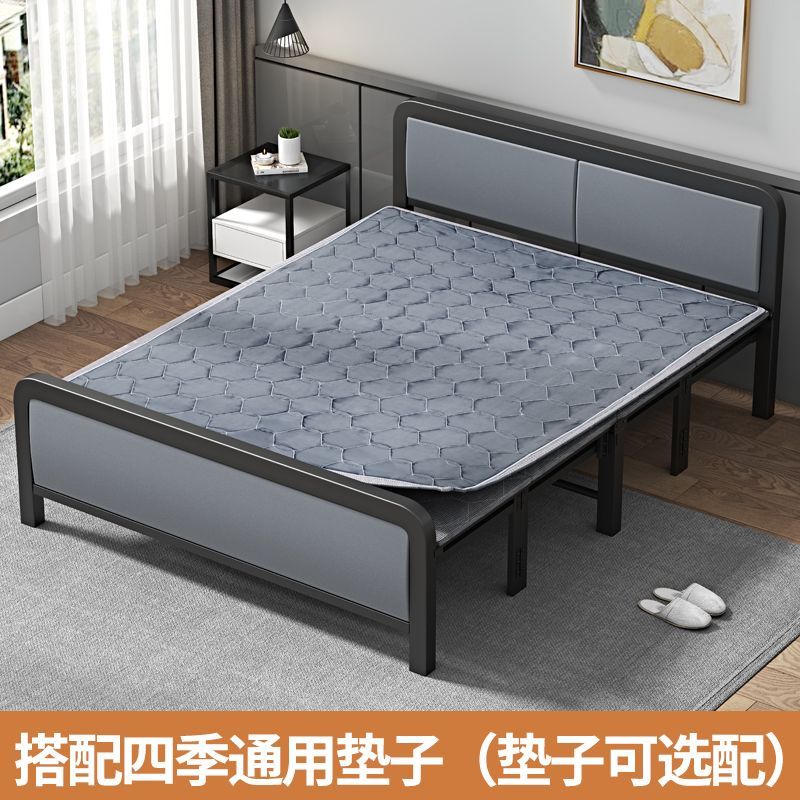 折叠床双人家用卧室出租屋简易单人耐用四折午休成人硬板床铁艺床