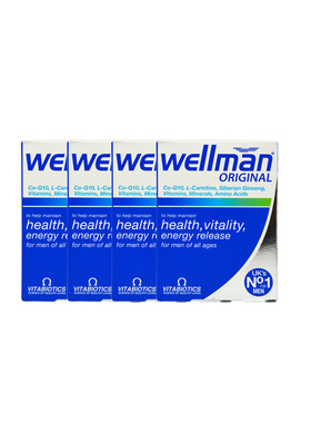 4盒25年10月英国wellman男士复合营养片维生素30粒含28种维生素