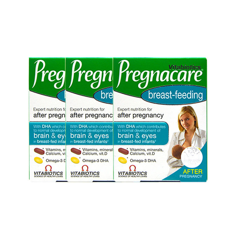 27年3月英国pregnacare哺乳期孕妇产后复合维生素叶酸dha鱼油3盒